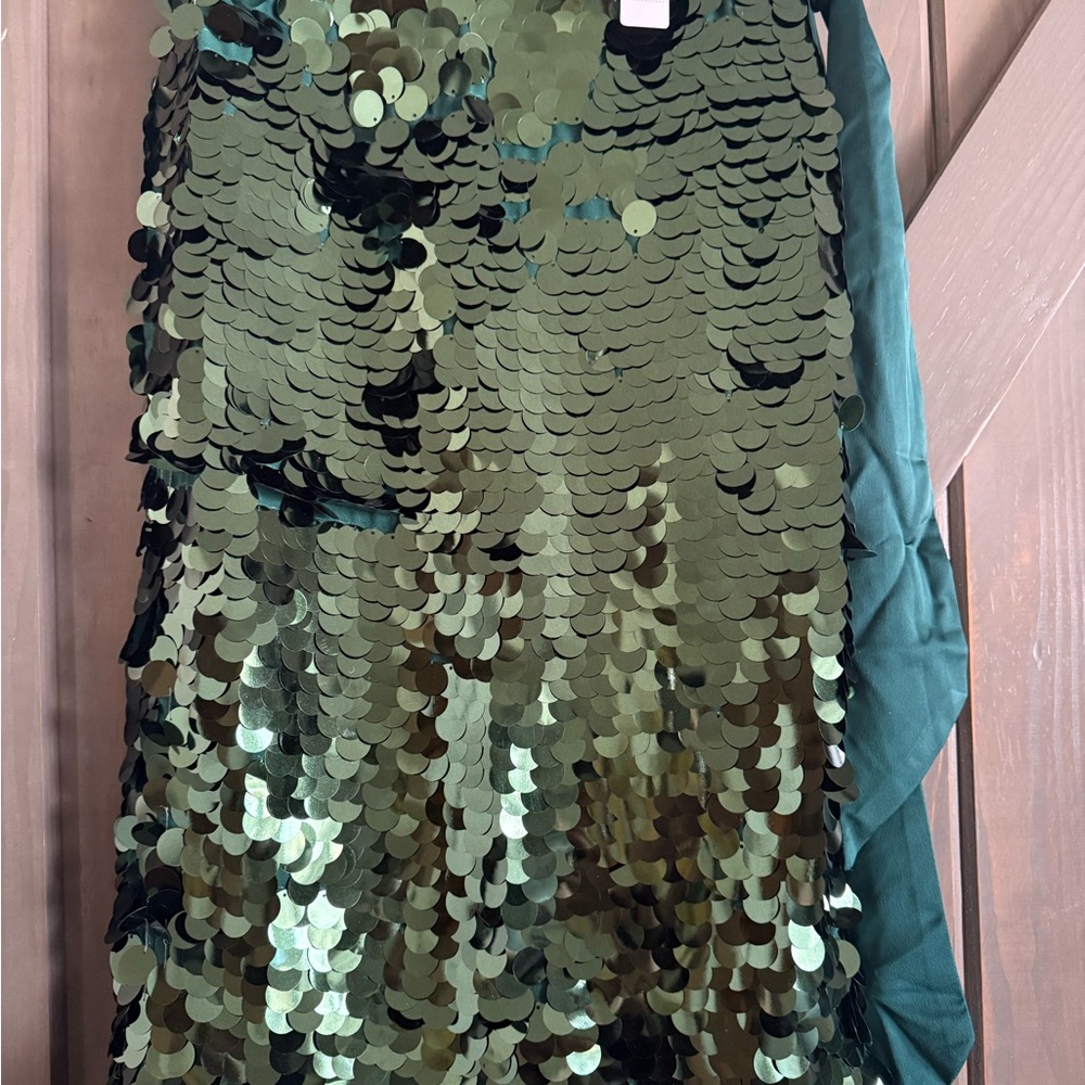 J. Crew Emerald Sequin Pencil Skirt
